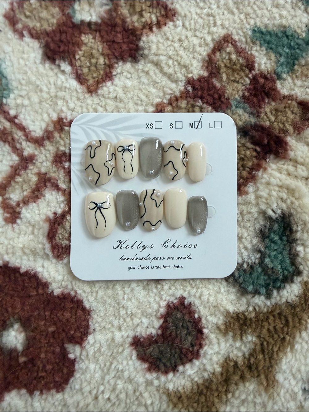 Kelly's Choice Neutral Beige & Taupe Press-On Nail Set